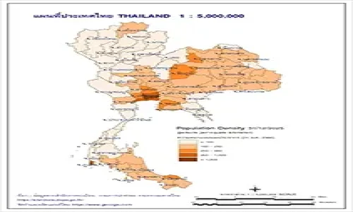 แผนที่แสดงความหนาแน่นของประชากรไทย Population Density 31/12/2025