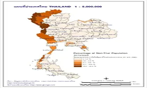 แผนที่ร้อยละของประชากรที่ไม่ใช่สัญชาติไทย Percentage of Non-Thai Population 31/12/2025