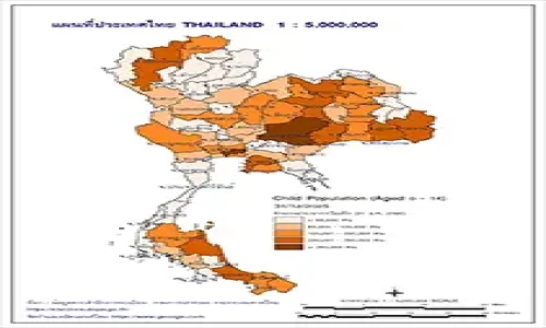 แผนที่จำนวนประชากรวัยเด็กของประเทศไทย Child Population 31/12/2025