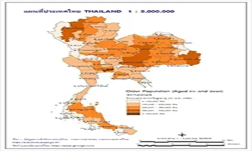 แผนที่จำนวนประชากรวัยสูงอายุของประเทศไทย Older Population 31/12/2025