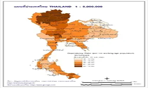 แผนที่อัตราส่วนพึ่งพิงของประชากรไทย Population Dependency Ratio 31/12/2025